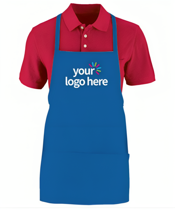 Red And Blue Personalized Unisex Kitchen Apron With Pouch