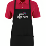 Red And Black Personalized Unisex Kitchen Apron With Pouch