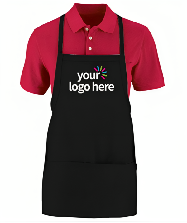 Red And Black Personalized Unisex Kitchen Apron With Pouch