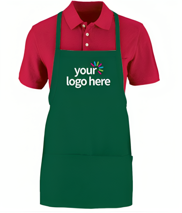 Red And Green Personalized Unisex Kitchen Apron With Pouch