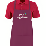 Red And Maroon Personalized Unisex Kitchen Apron With Pouch