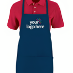 Red And Navy Blue Personalized Unisex Kitchen Apron With Pouch