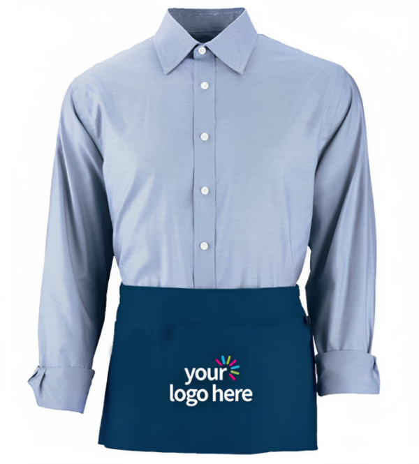 Navy Blue Personalized Unisex Waist Apron And Shirt