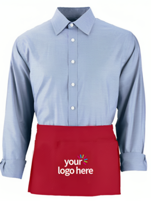 Red Personalized Unisex Waist Apron And Shirt