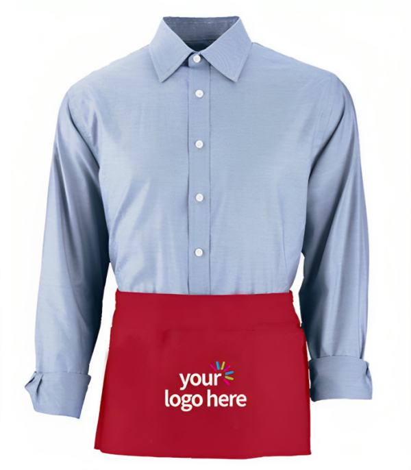 Red Personalized Unisex Waist Apron And Shirt