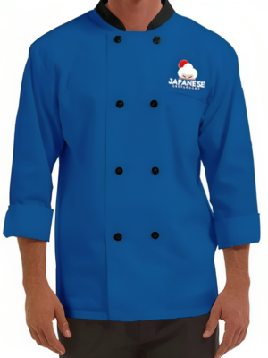 Blue Traditional 3/4 Length Sleeve Chef Coat