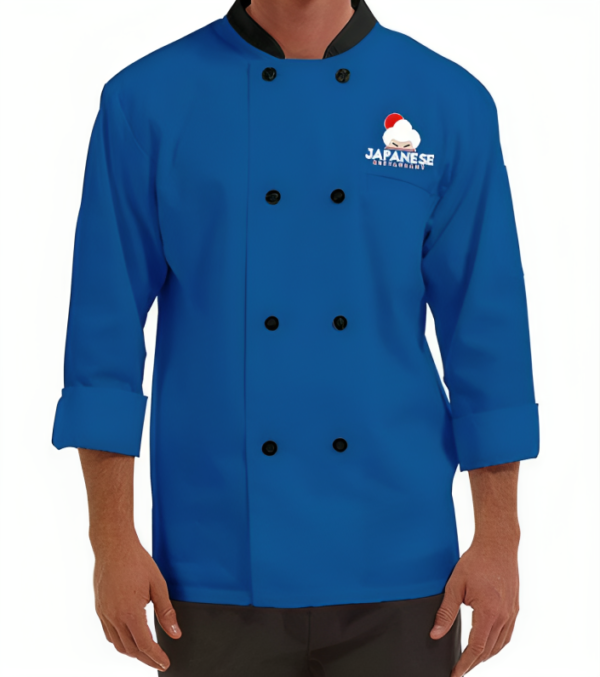 Blue Traditional 3/4 Length Sleeve Chef Coat