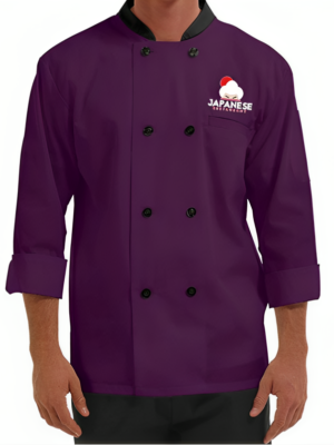 Purple Traditional 3/4 Length Sleeve Chef Coat