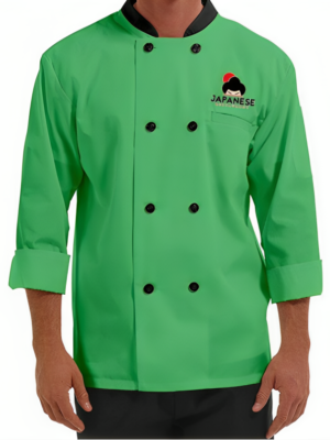 Green Traditional 3/4 Length Sleeve Chef Coat