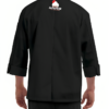 Black Traditional 3/4 Length Sleeve Chef Coat