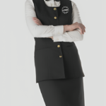 Women Restaurant Bar Uniform Set Black