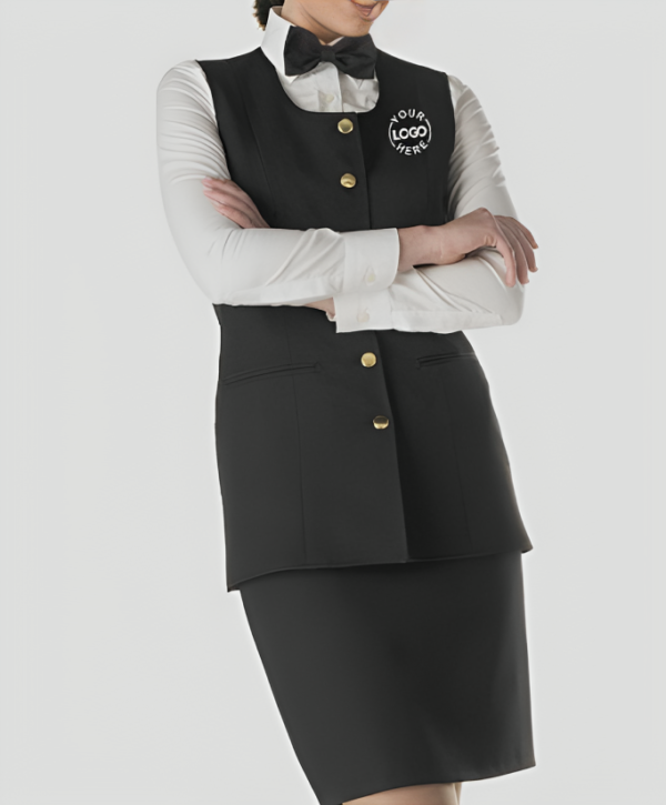 Women Restaurant Bar Uniform Set Black