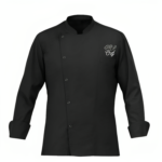 Black Personalized Chef Coat With Snap Button