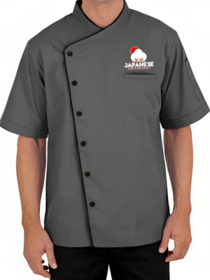 Dark Grey Short Sleeve Chef Coat