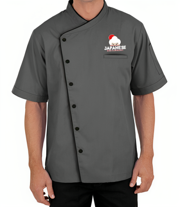 Dark Grey Short Sleeve Chef Coat