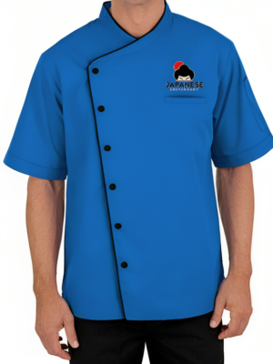Blue Short Sleeve Chef Coat
