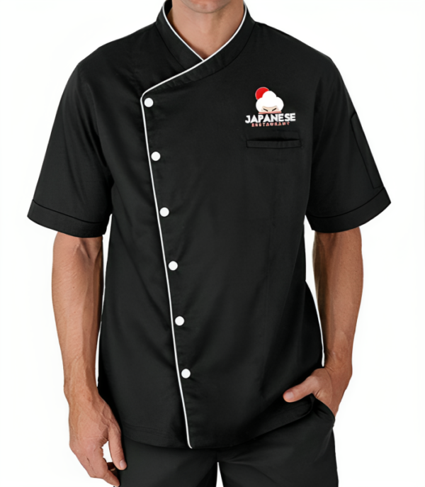 Black Short Sleeve Chef Coat