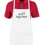 Red White Personalized Unisex Kitchen Apron With Pouch