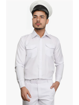 White Driver Uniform Shirt For Men 1