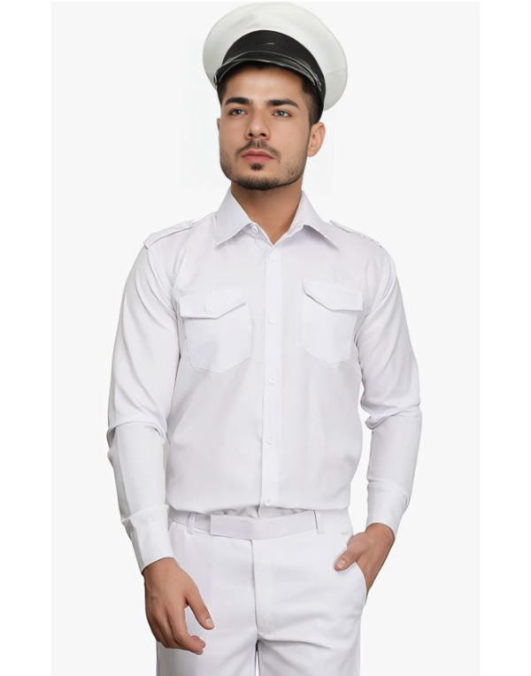 White Driver Uniform Shirt For Men 1