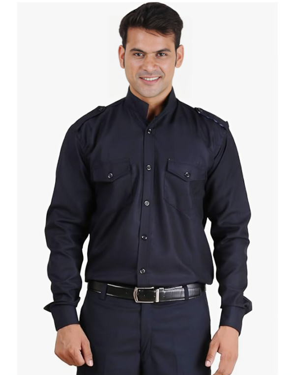 Dark Blue White Driver Uniform Set For Men (Pant & Shirt) 1