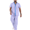 Men's Blue Lining Patient Uniform with front Buttons 1