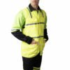 Lime Green Industrial Vest Coat For Men With Reflecting Tape
