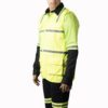 Lime Green Industrial Vest Coat For Men With Reflecting Tape