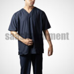 Navy Blue Doctor Uniform for Men || V-Neck || Set of Top & Bottom