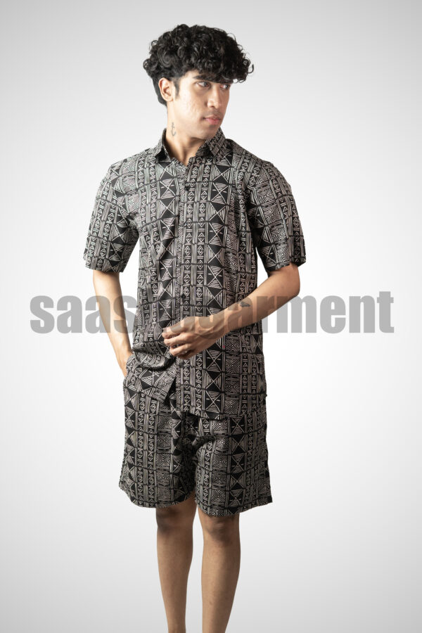 Black Co-ord Set for Men Night Suit