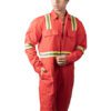 Red Boiler Suit With Reflective Tape for Men