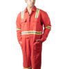 Red Boiler Suit With Reflective Tape for Men
