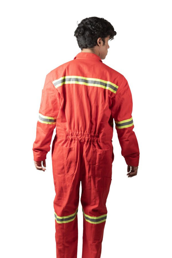 Red Boiler Suit With Reflective Tape for Men