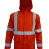 High-Visibility Orange Color Work Safety Jacket for Men With Reflecting Tape | 2 Side Pockets