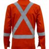 High-Visibility Orange Color Work Safety Jacket for Men With Reflecting Tape | 2 Side Zipper Pockets