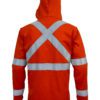 High-Visibility Orange Color Work Safety Jacket for Men With Reflecting Tape | 2 Side Pockets