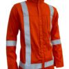 High-Visibility Orange Color Work Jacket for Men With Reflecting Tape | 2 Side Pockets