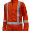 High-Visibility Orange Color Work Safety Jacket for Men With Reflecting Tape | 2 Side Zipper Pockets