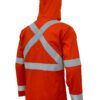 High-Visibility Orange Color Work Safety Jacket for Men With Reflecting Tape | 2 Side Pockets