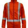 High-Visibility Orange Color Work Safety Jacket for Men With Reflecting Tape | 2 Side Zipper Pockets