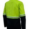 High-Visibility Green & Blue Color Work Safety Jacket for Men With Reflecting Tape