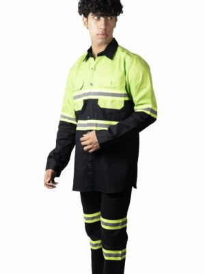 Industrial Worker Safety Shirt For Men With Reflecting Tape