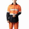 Industrial Worker Safety Shirt For Men With Reflecting Tape | Orange