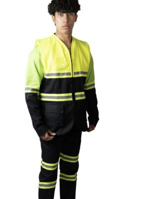 Industrial Safety Vest Coat For Men With Reflecting Tape