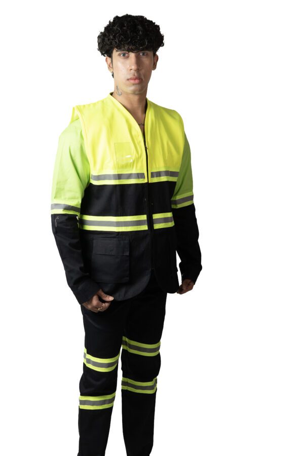 Industrial Safety Vest Coat For Men With Reflecting Tape
