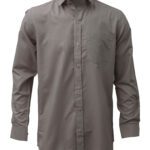 Saasha Garments Light Grey Plain Shirt For Men Front