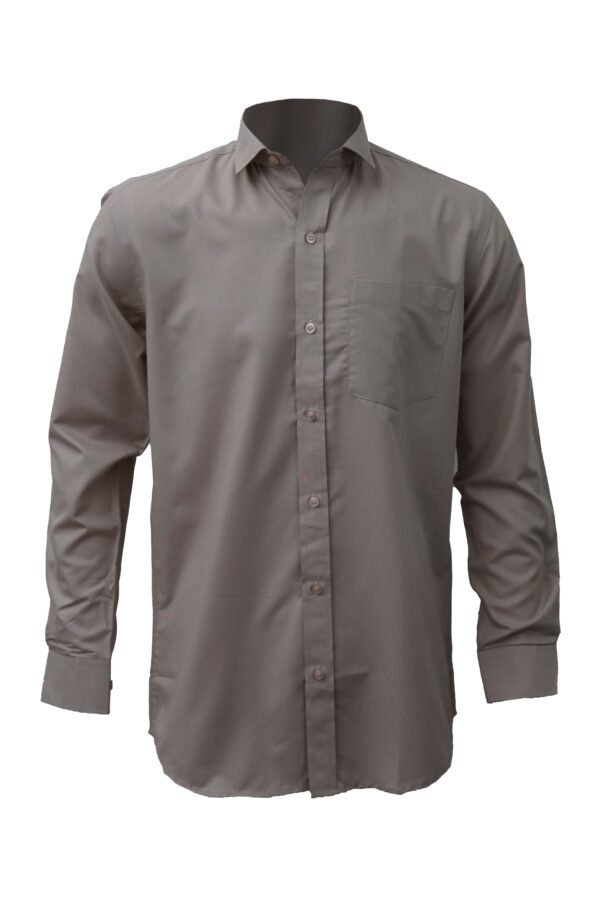 Saasha Garments Light Grey Plain Shirt For Men Front