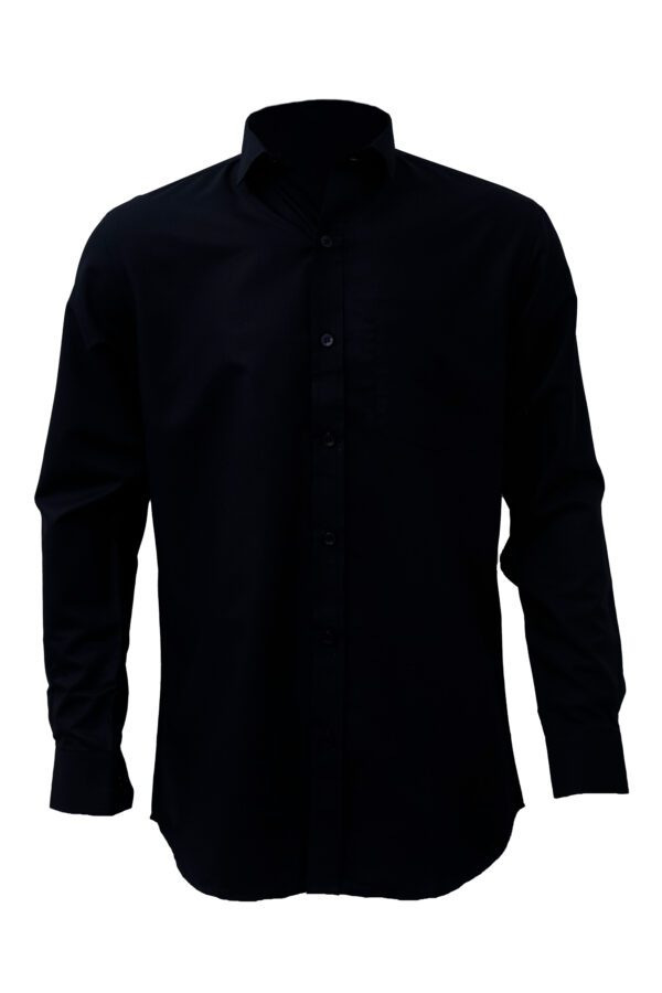 Saasha Garments Dark Navy Blue Plain Shirt For Men Front