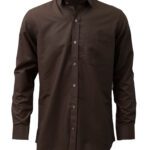 Saasha Garments Brown Plain Shirt For Men Front