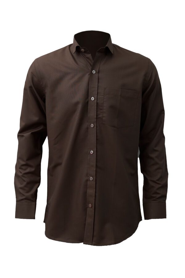 Saasha Garments Brown Plain Shirt For Men Front